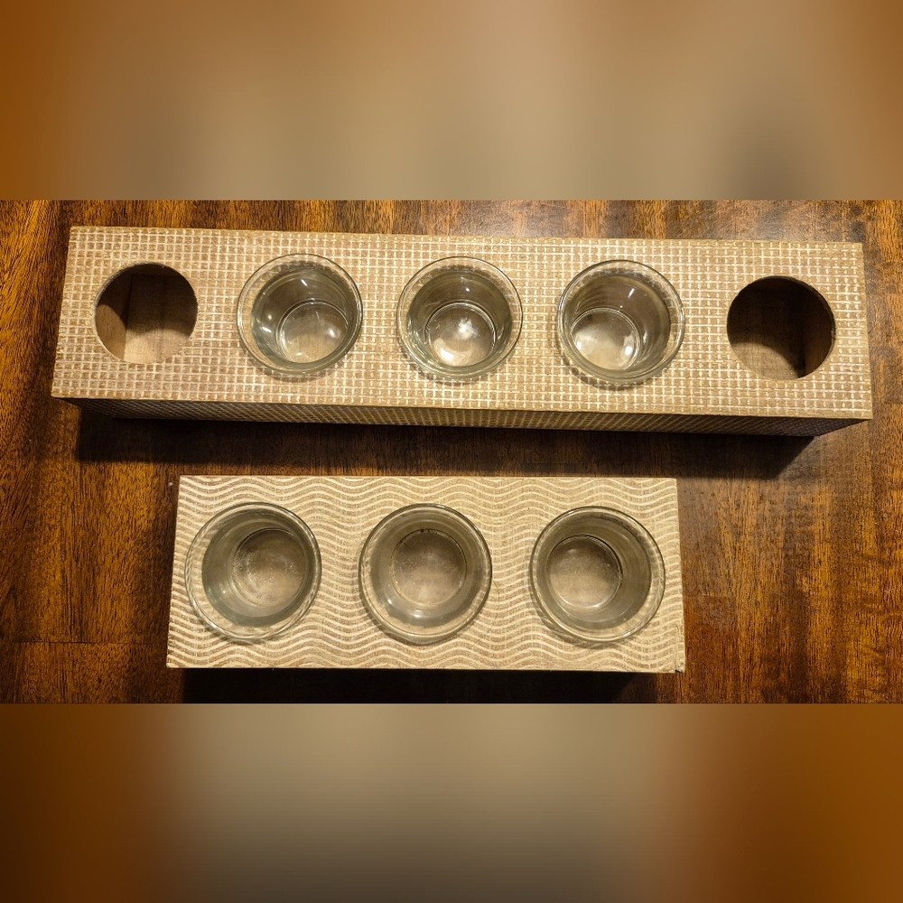 Elegant Tan Candle Holder Set